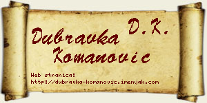 Dubravka Komanović vizit kartica